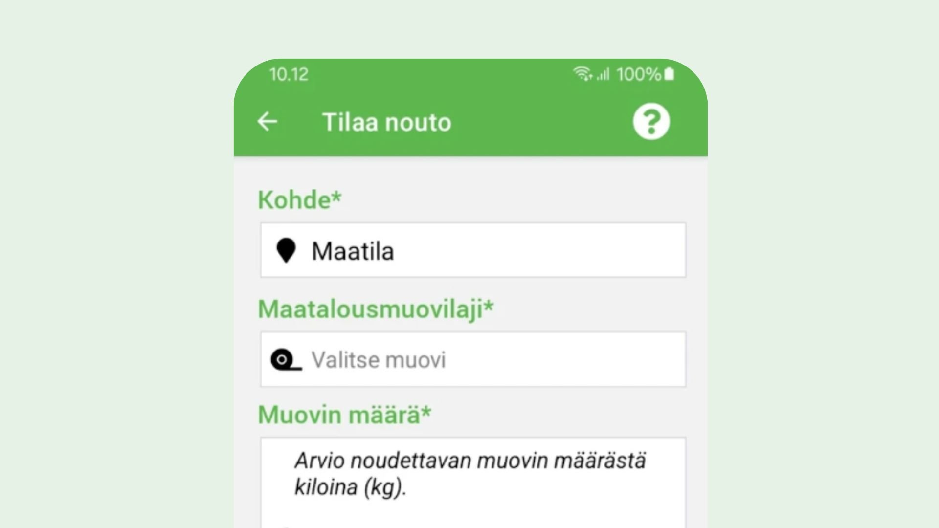 Tee tilaus - Sumaki noutotilaussovellus