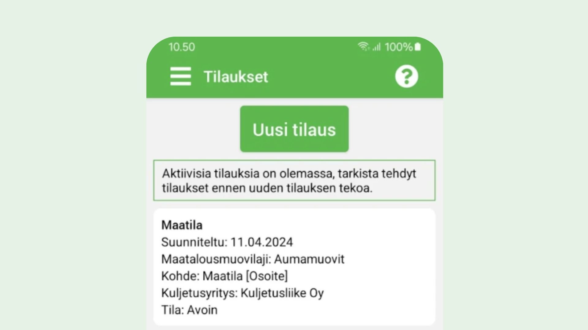 Seuraa tilaustasi